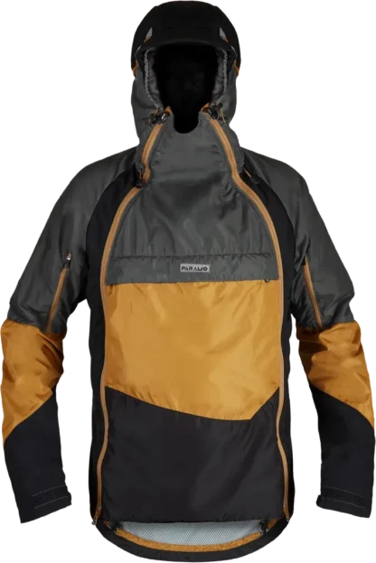 Mens Hiking Smock Paramo Velez Evolution Hybrid In Cumin Steel Black Front