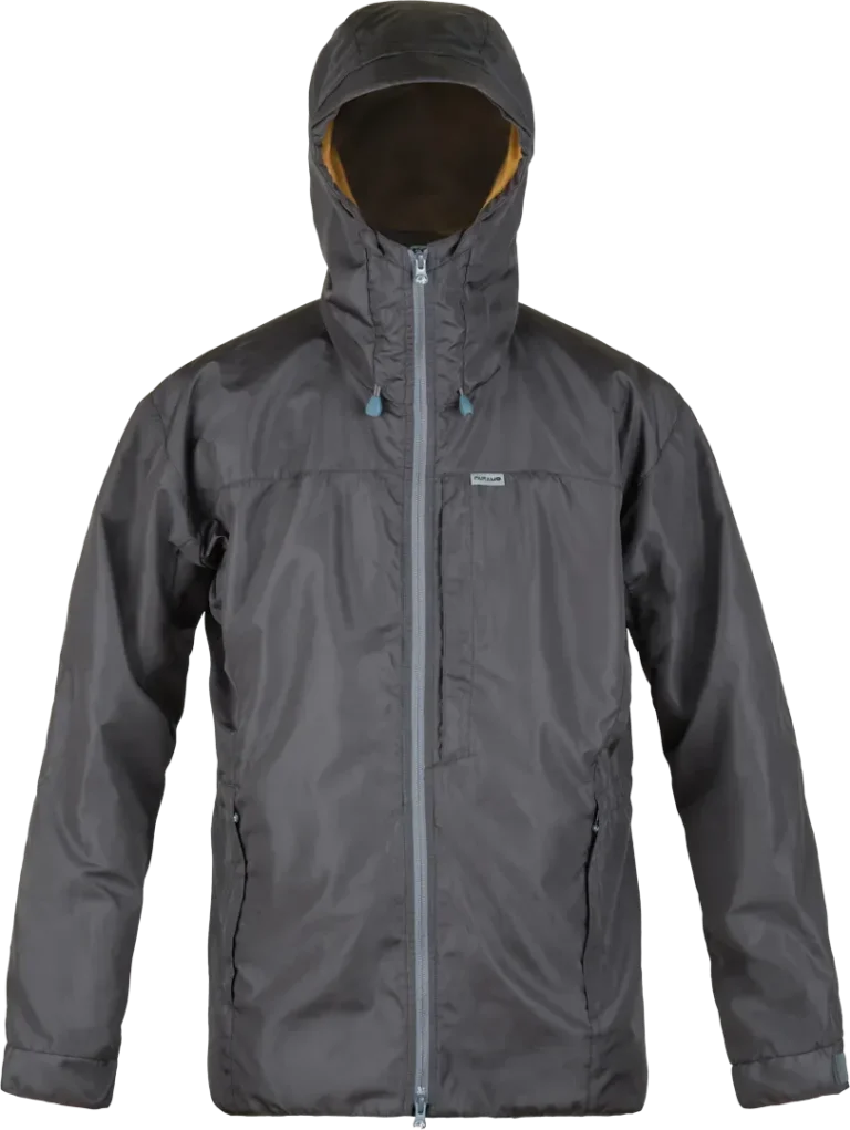 Mens Breathable Waterproof Jacket Helki In Dark Grey Front