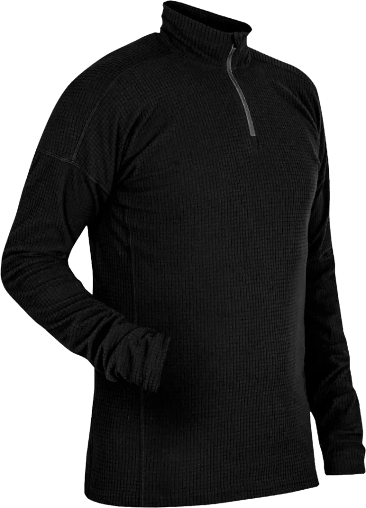 Mens Hiking Technical Baselayer Black Angled