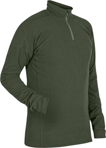 Mens Hiking Technical Baselayer In Moss Green Angled