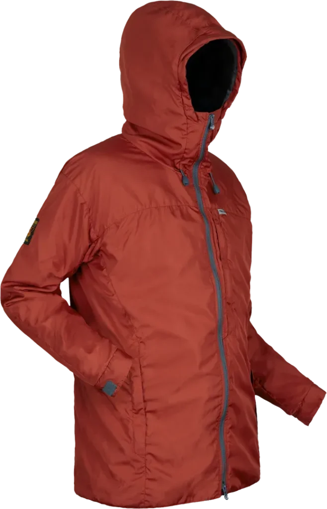 Mens Hiking Waterproof Jacket Helki In Outback Red Angled