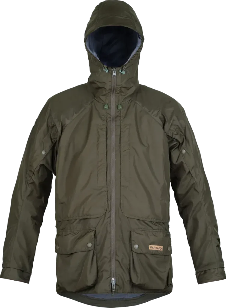 Mens Shooting Waterproof Jacket Paramo Halkon In Moss Front