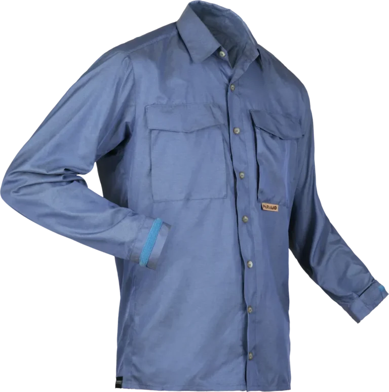 Mens Summer Hiking Shirt Katmai In Indigo Angled
