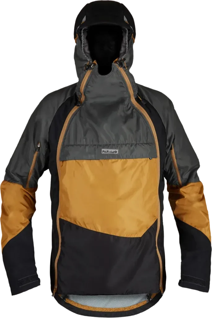 Mens Hiking Smock Paramo Velez Evolution Hybrid In Cumin Steel Black Front