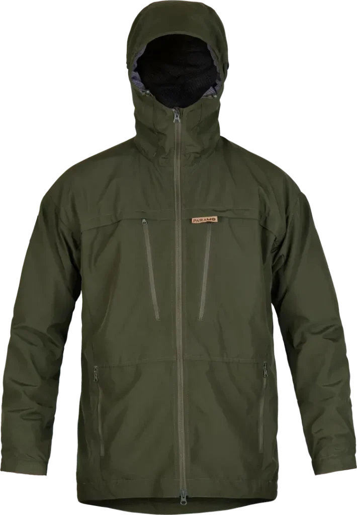 Mens Hiking Windproof Jacket Bentu In Moss Green Front