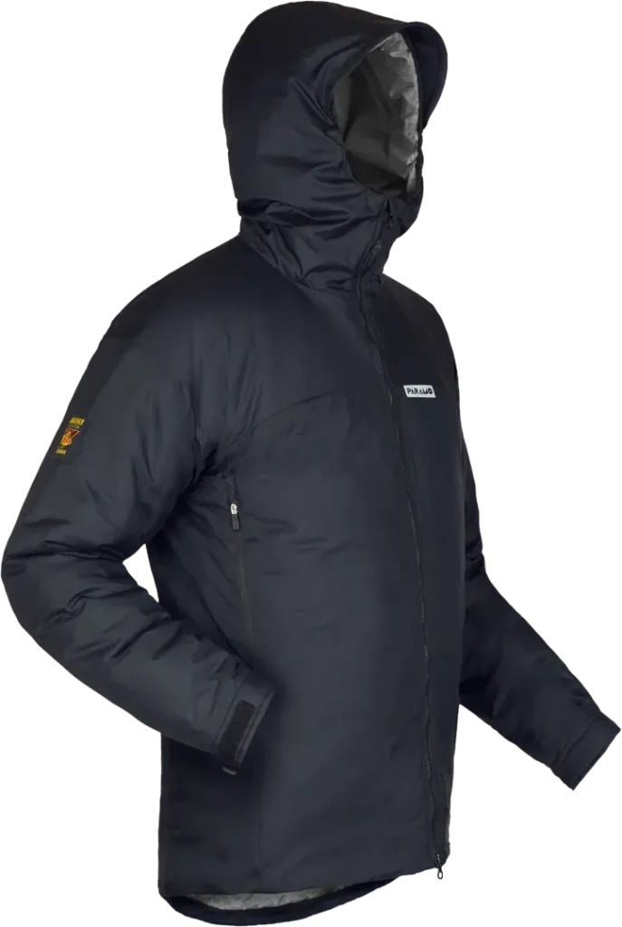 Mens Insulating Hiking Jacket Torres In Black And Steel Angled