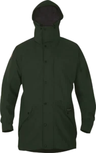 Mens Waterproof Hiking Jacket In Forest Green Front