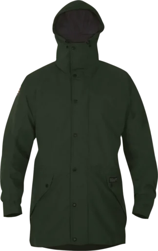Mens Waterproof Hiking Jacket In Forest Green Front