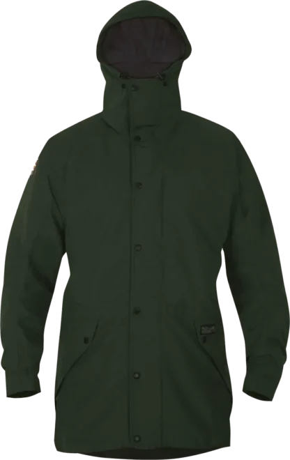 Mens Waterproof Hiking Jacket In Forest Green Front