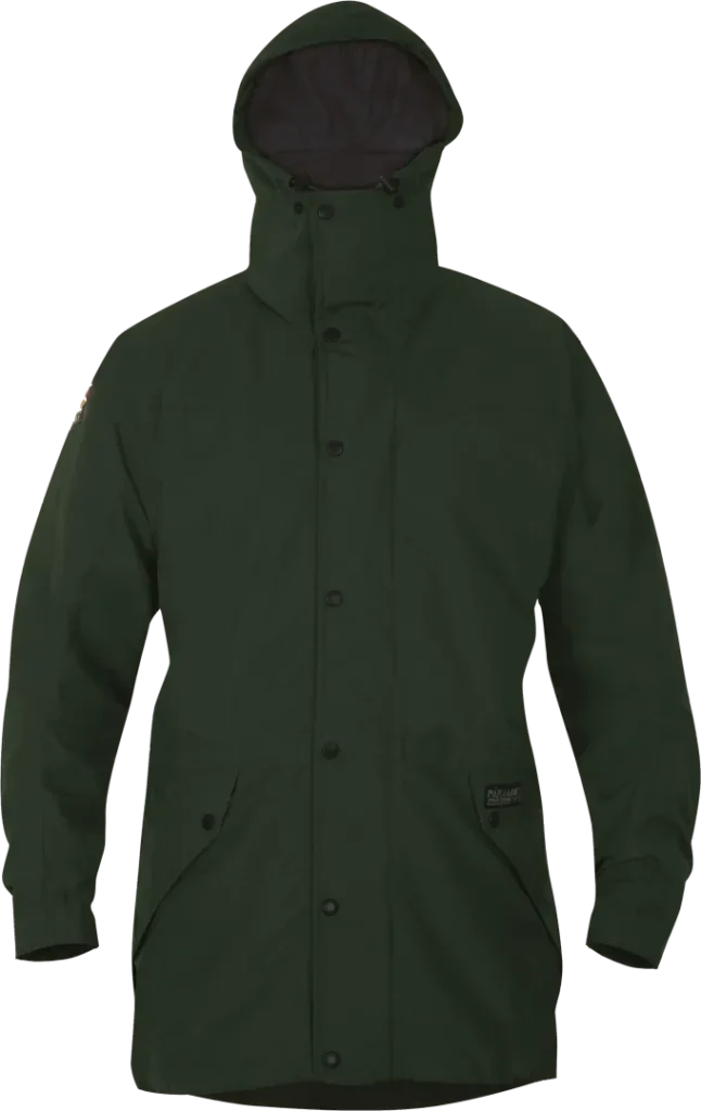 Mens Waterproof Hiking Jacket In Forest Green Front