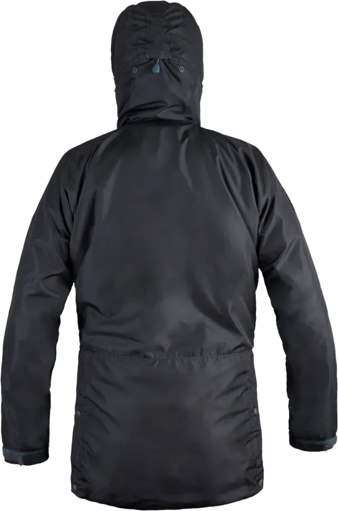 Mens Waterproof Nature Watching Jacket Pajaro In Dark Grey Back