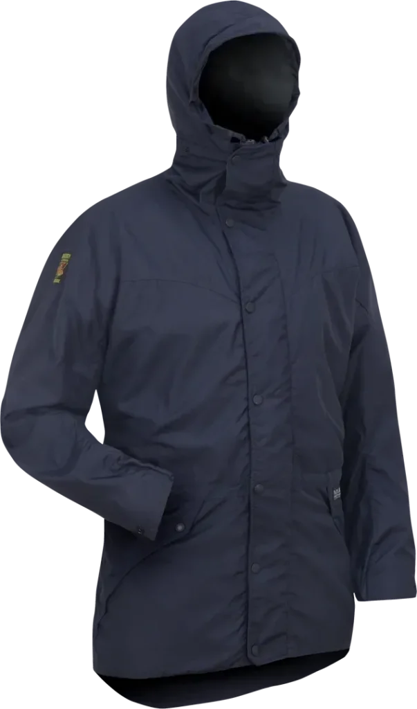 Mens Waterproof Walking Jacket In Midnight Angled