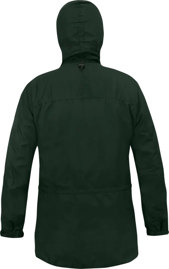 Mens Waterproof Winter Walking Jacket In Forest Green Back