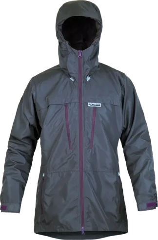 Womens Bentu Windproof Jacket Rock Grey Elderberry Womens Windbreaker Front