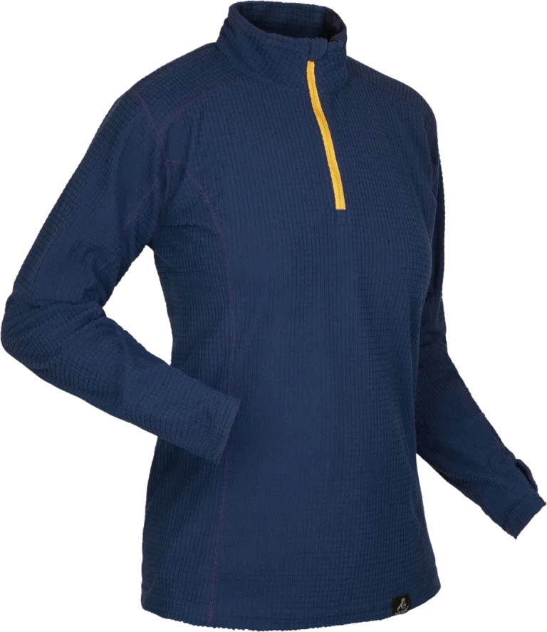 Womens Grid Technic Midnight Gold Technical Fleece Baselayer Angled