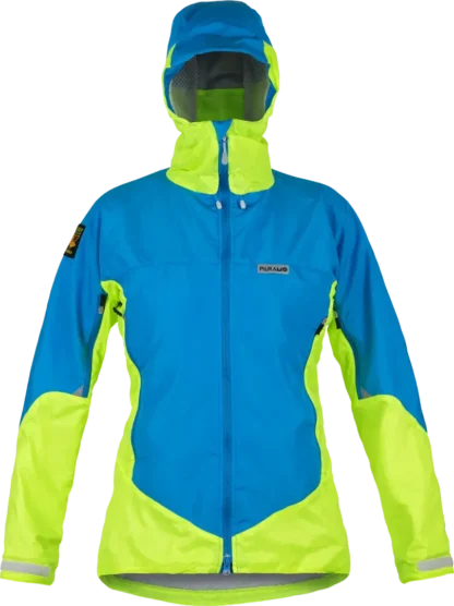 Womens Velez Jacket Neon Blue High Vis Yellowomens Womens Waterproof Front