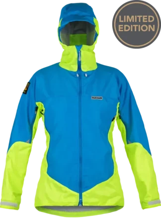 Womens Velez Jacket Neon Blue High Vis Yellowomens Womens Waterproof Front Copy