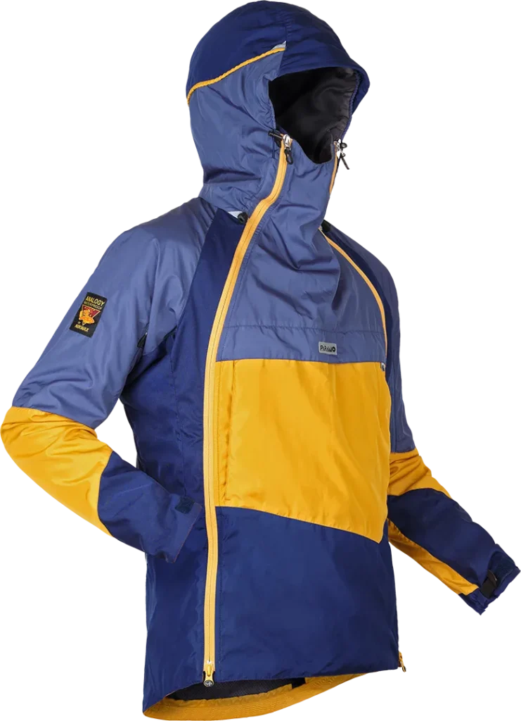 Mens Mountaineering Waterproof Smock Paramo Velez Evolution Midnight Gold Indigo Side 1080