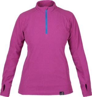 Womens Base Layer Fleece For Hiking Paramo Grid Technic Foxglove Front 1080