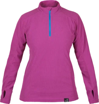 Womens Base Layer Fleece For Hiking Paramo Grid Technic Foxglove Front 1080