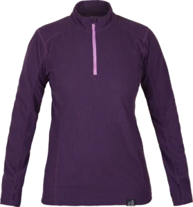 Womens Base Layer Fleece For Outdoor Activities Paramo Grid Technical Fleece Elderberry Front
