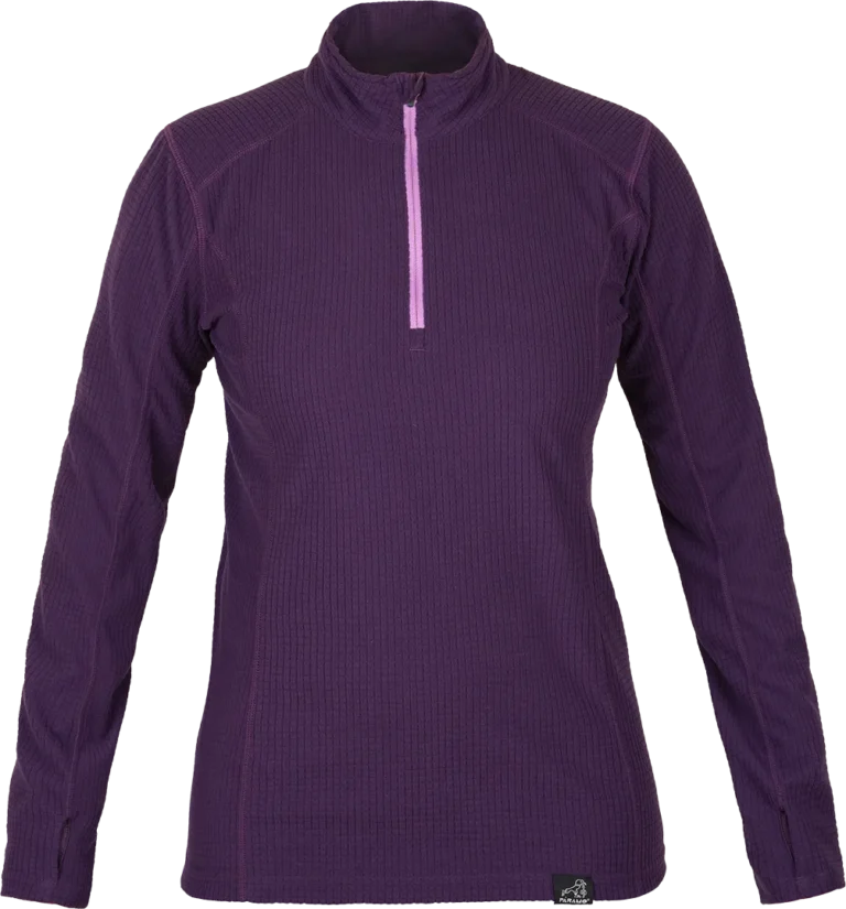 Womens Base Layer Fleece For Outdoor Activities Paramo Grid Technical Fleece Elderberry Front