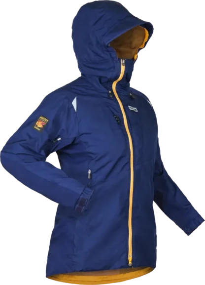 Womens Mountaineering Waterproof Jacket Paramo Ventura Midnight Gold Zips Angled 1080