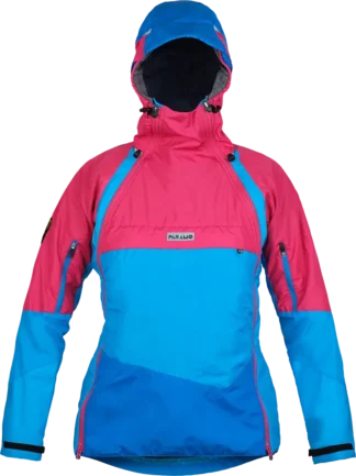 Womens Winter Hiking Jacket Páramo Velez Evolution Smock Neon Blue Front