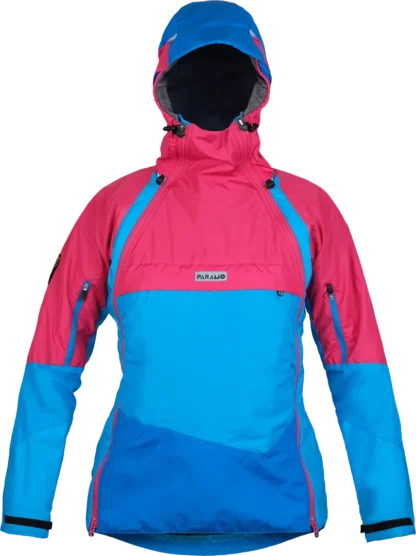 Womens Winter Hiking Jacket Páramo Velez Evolution Smock Neon Blue Front