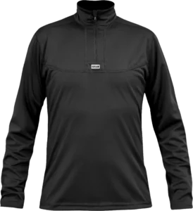 Mens Base Layer Cambia Zip Neck Black Front