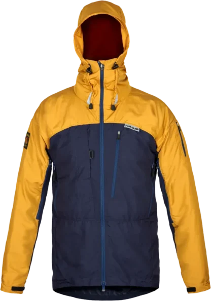 Mens Hiking Windproof Jacket In Midnight And Gold Front