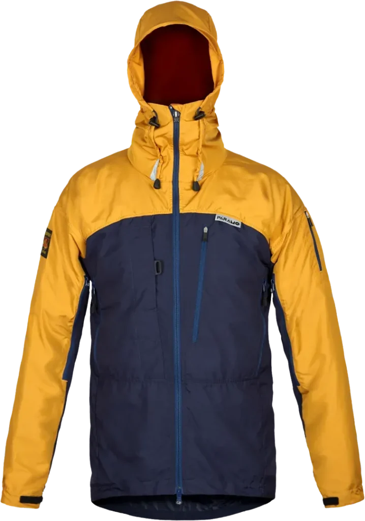 Mens Hiking Windproof Jacket In Midnight And Gold Front