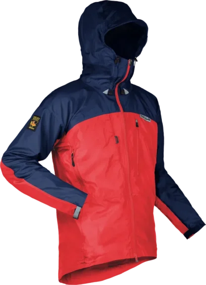 Mens Mountaineering Windproof Jacket In Fire And Midnight Angled