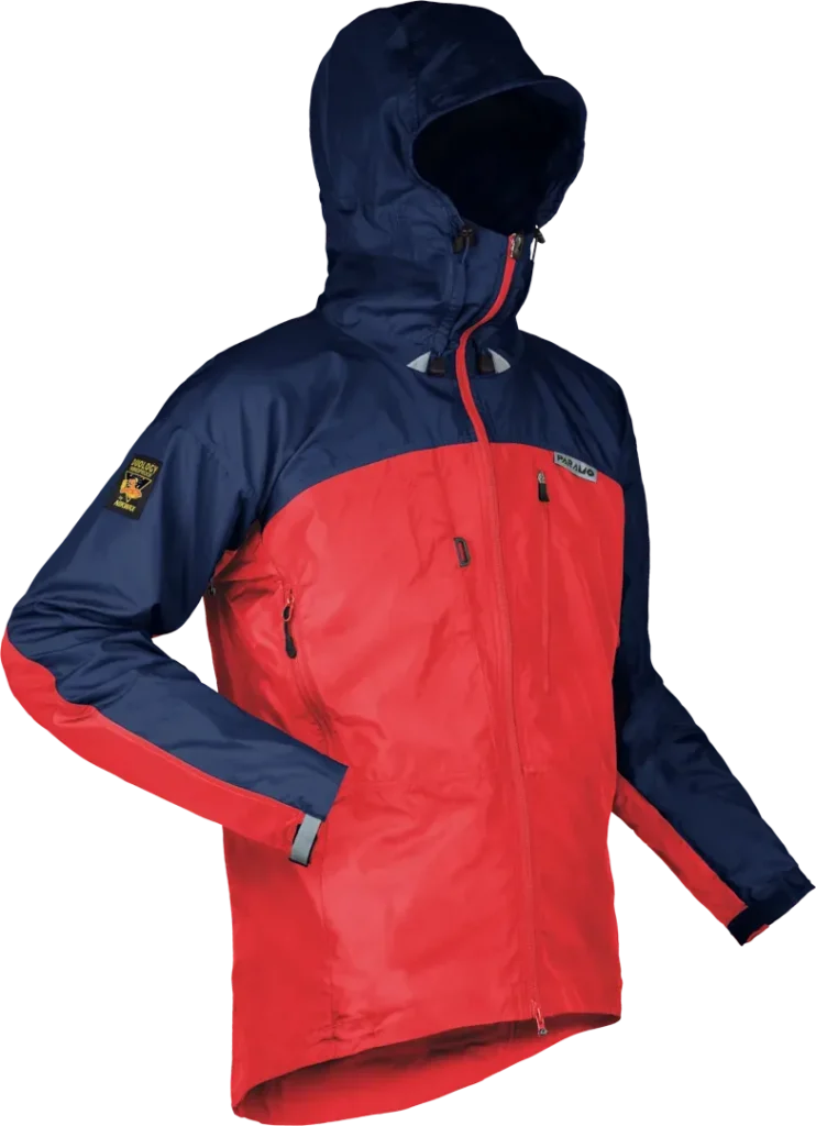 Mens Mountaineering Windproof Jacket In Fire And Midnight Angled