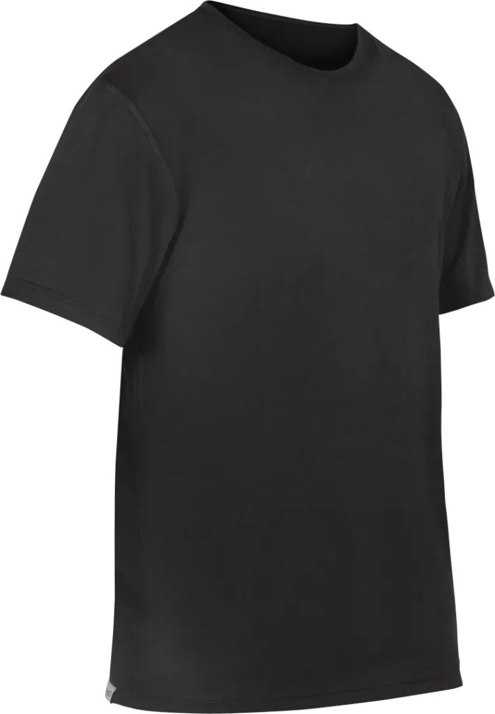Mens Short Sleeved Base Layer Cambia Black Angled