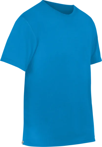 Mens Short Sleeved Base Layer Cambia In Reef Blue Angled