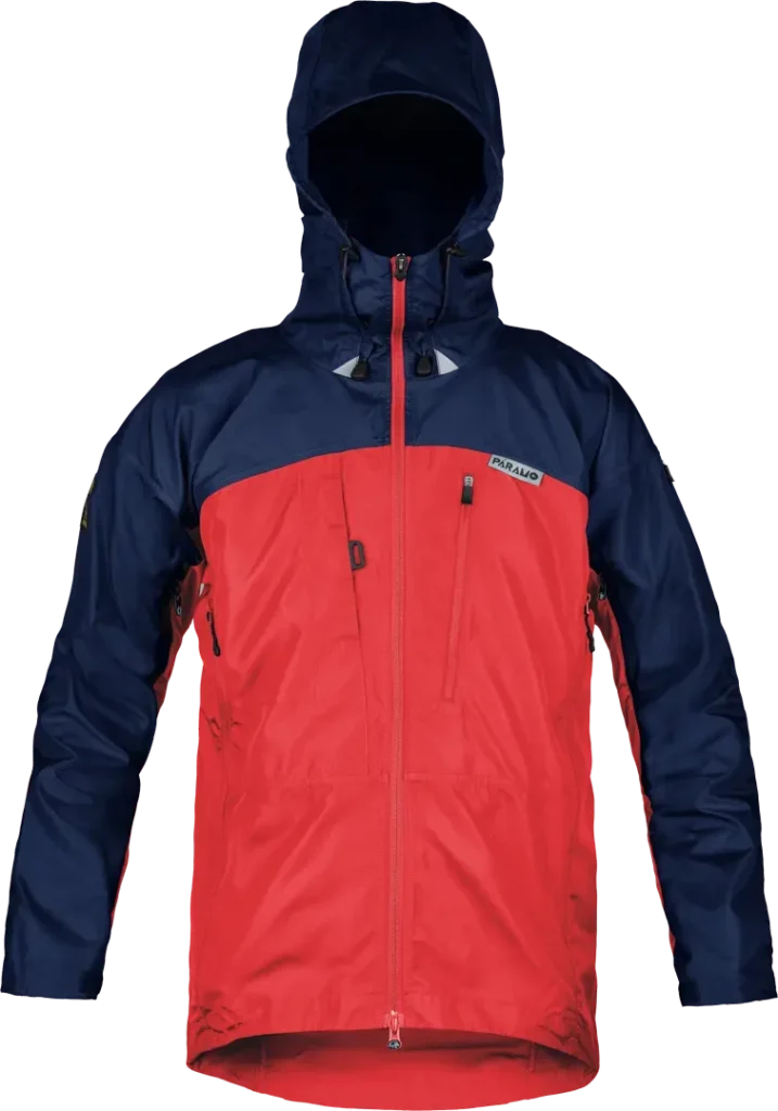 Mens Windproof Hiking Jacket In Fire And Midnight Front