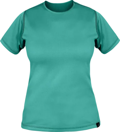 Womens Cambia Short Sleeve T Shirt Adriatic Womens Running Baselayer Front