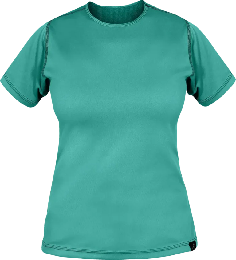 Womens Cambia Short Sleeve T Shirt Adriatic Womens Running Baselayer Front