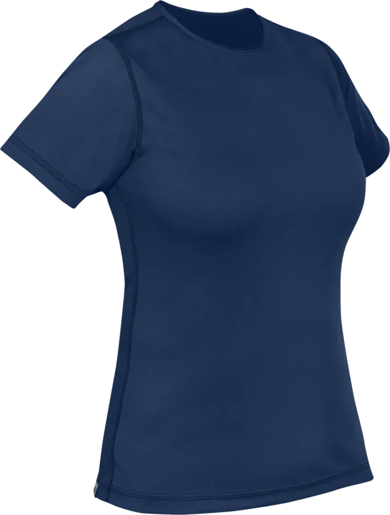 Womens Cambia Short Sleeve T Shirt Carmine Womens Running Baselayer Angled