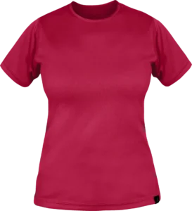 Womens Cambia Short Sleeve T Shirt Carmine Womens Running Baselayer Front