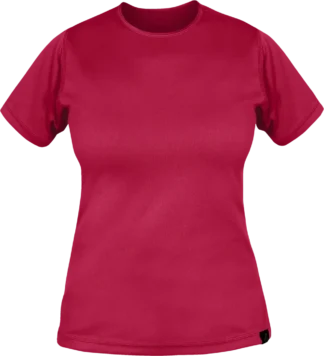Womens Cambia Short Sleeve T Shirt Carmine Womens Running Baselayer Front