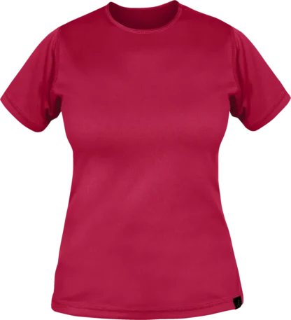 Womens Cambia Short Sleeve T Shirt Carmine Womens Running Baselayer Front