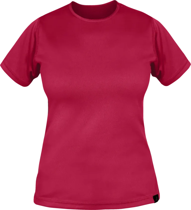 Womens Cambia Short Sleeve T Shirt Carmine Womens Running Baselayer Front