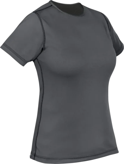 Womens Cambia Short Sleeve T Shirt Dark Grey Black Angled 1080px