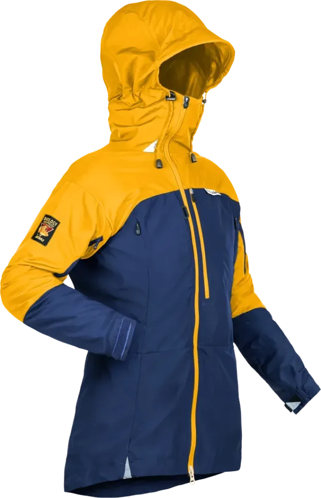 Womens Ventura Windproof Jacket Midnight Gold Womens Windproof Jacket Angled