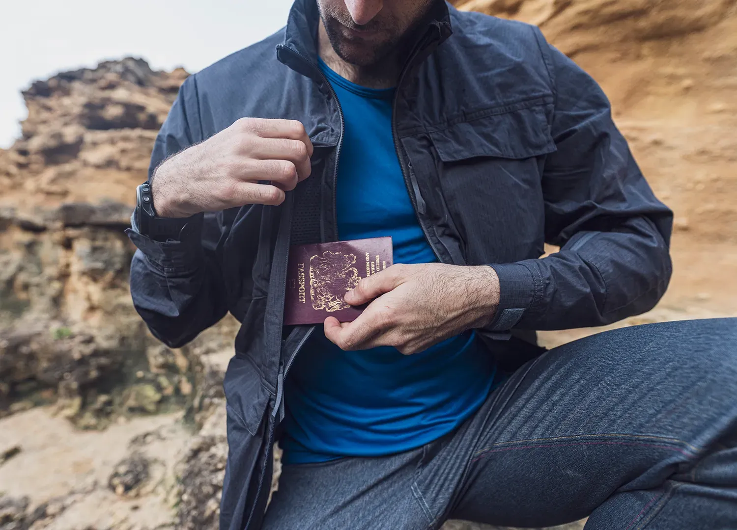 Mens Photography Jacket Paramo Halkon Traveller Dark Grey Secure Pockets