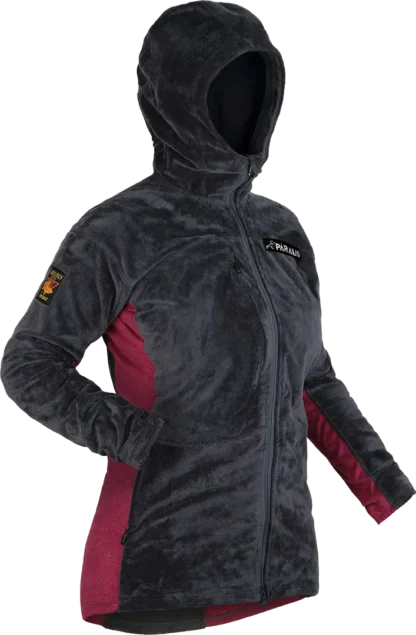 Womens Ventura Plus Fleece Dark Grey Carmine Angled 1080px