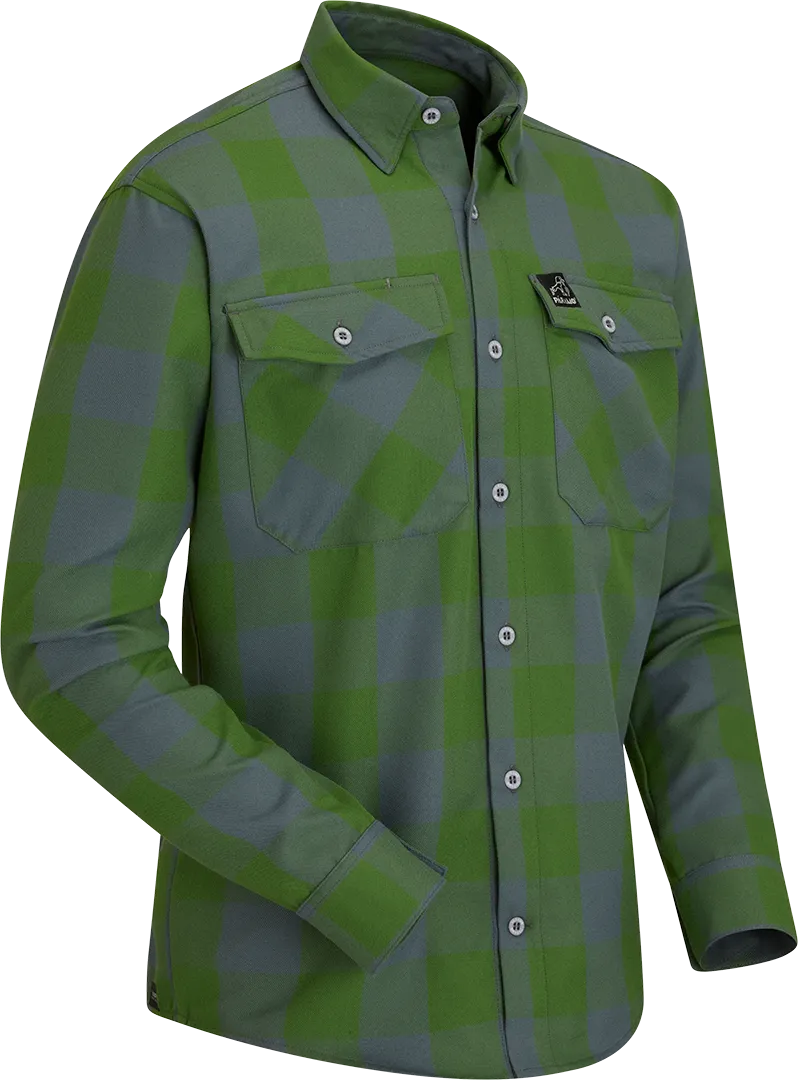 M Katla Shirt Fir Buffalo Front Angled