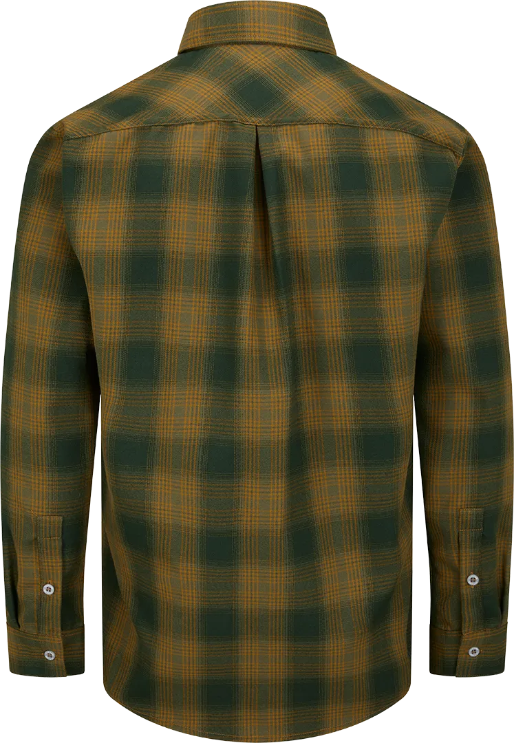 M Katla Shirt Green Moss Plaid Back